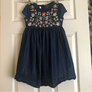 Bonnie Jean Embroidered Girls Denim Dress 6x